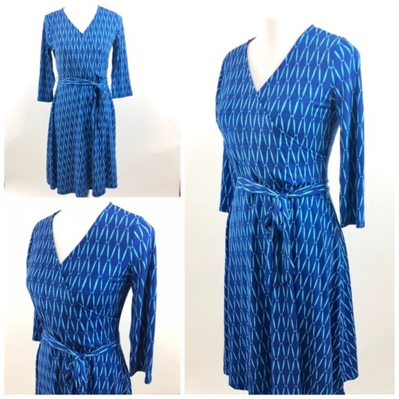 41 Hawthorn Dresses & Skirts - 41 Hawthorn Faux Wrap Dress Diamond Pattern Sz M